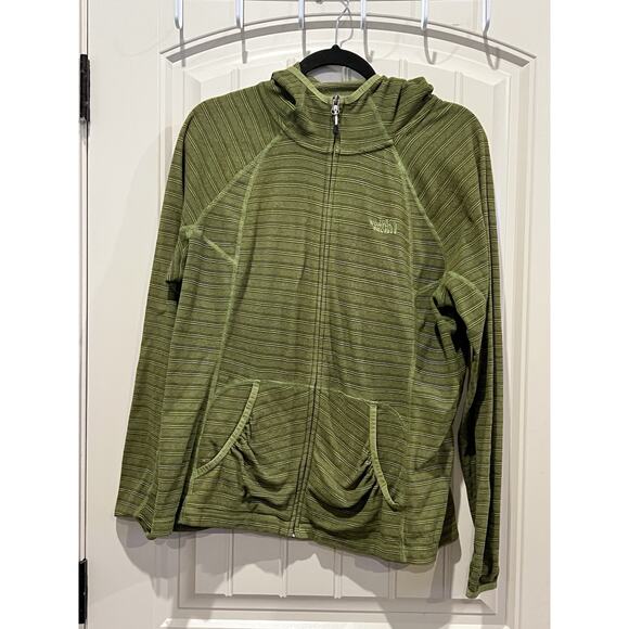 The North Face Women's XL Hoodie Jacket Polartec Thermal Pro Green Full Zip - Picture 1 of 14